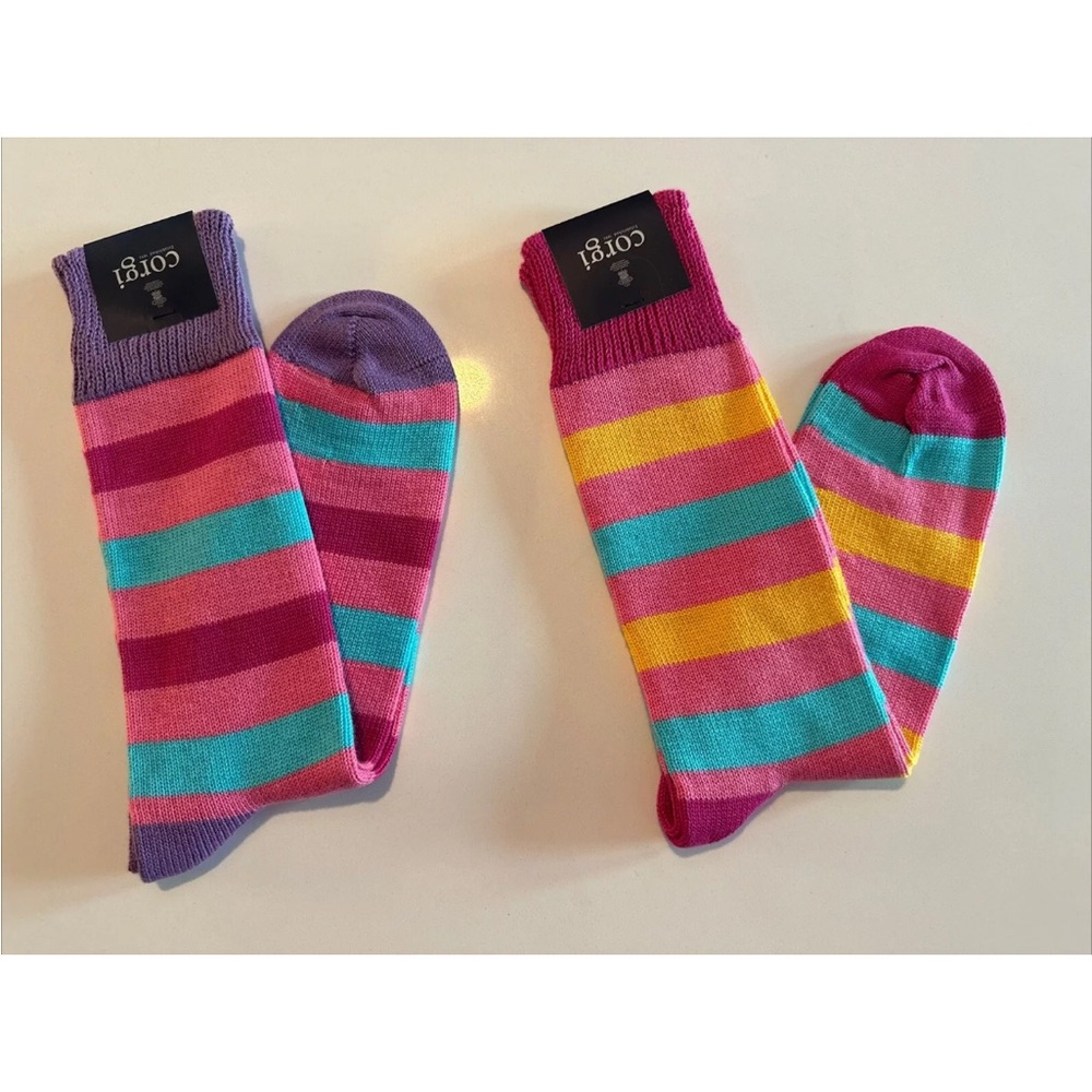 Men’s Striped Corgi Socks - 2Pair
